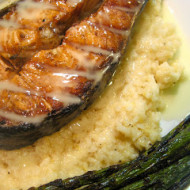 Friday Foto: Grilled Atlantic Salmon Steak with Lemon Risotto and Beurre Blanc