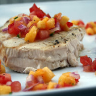 Friday Foto: Grilled Swordfish with Peach Salsa