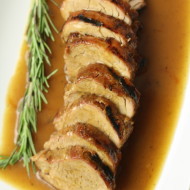 Grilled Pork Tenderloin with Apple Cider Bacon Demi Glace